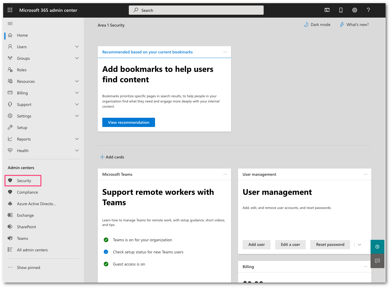 The security admin console